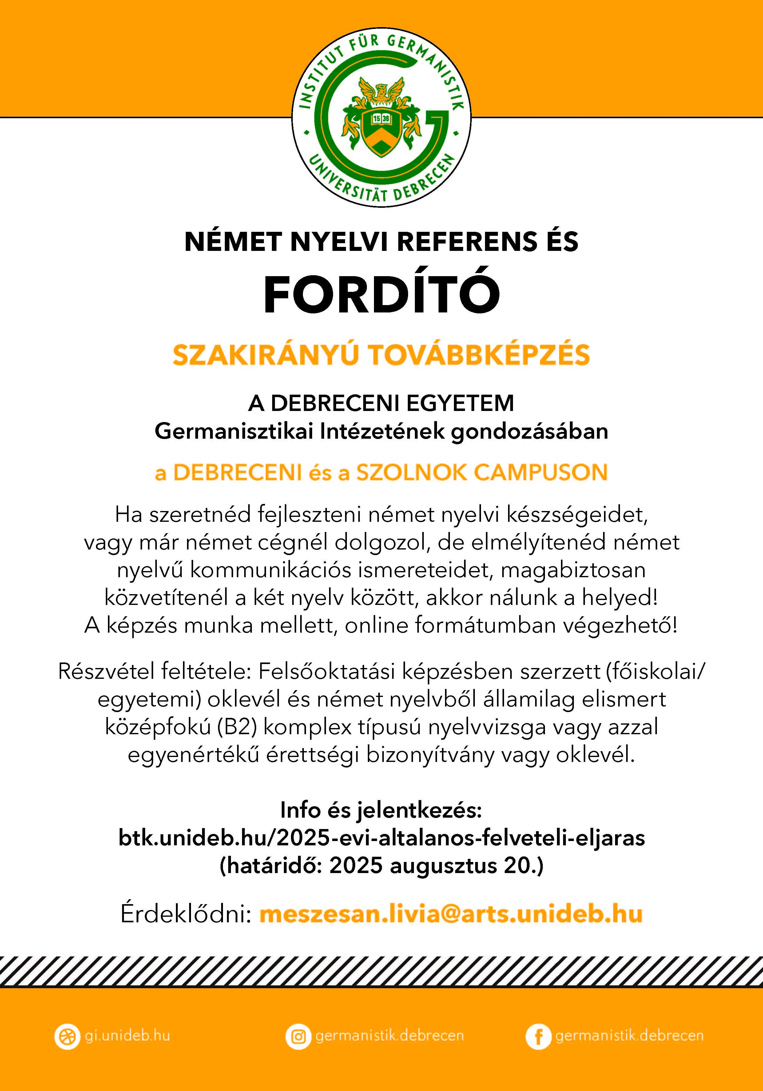 n&eacute;met nyelvi referens &eacute;s ford&iacute;t&oacute; szakir&aacute;ny&uacute; tov&aacute;bbk&eacute;pz&eacute;s
