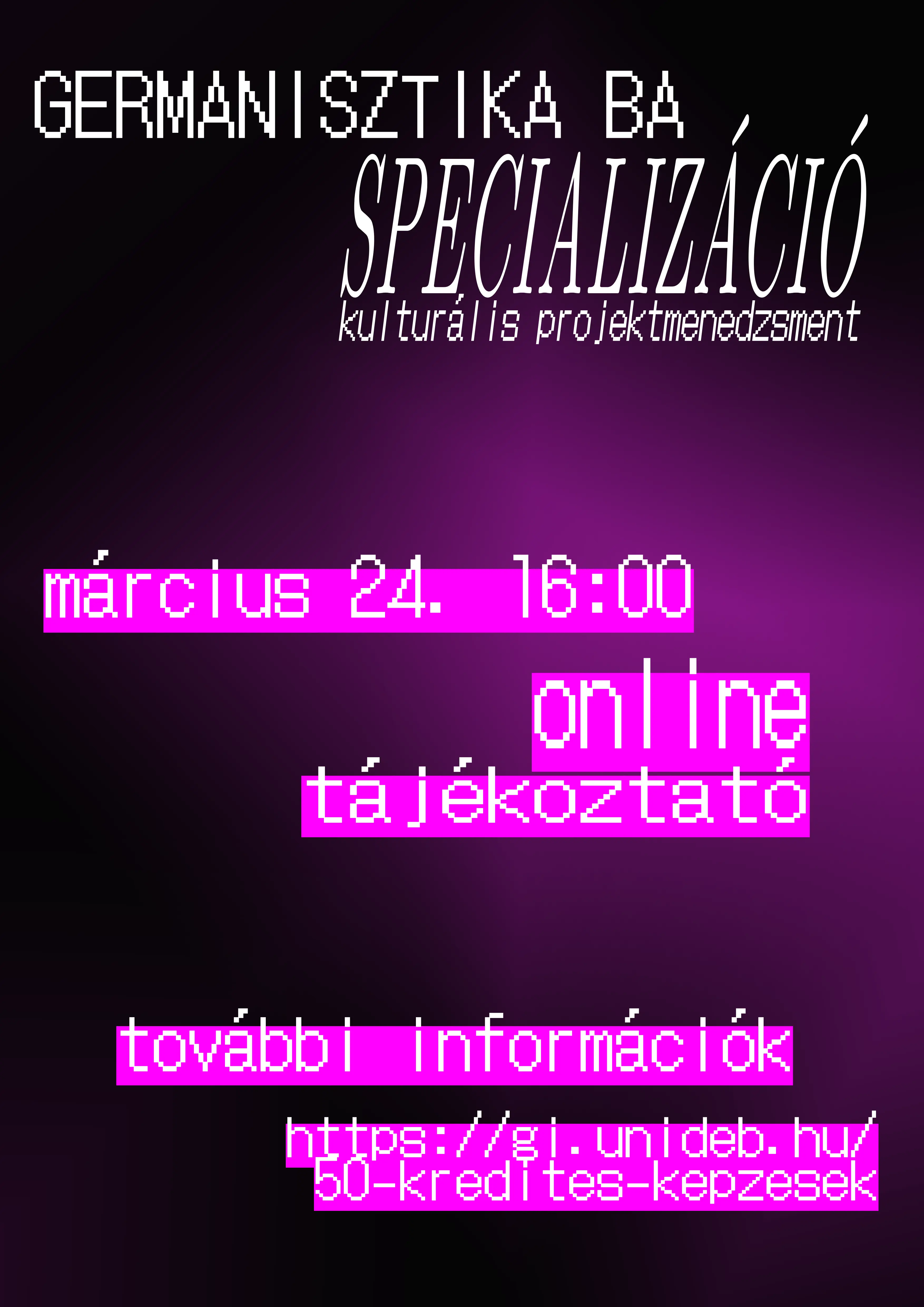 kultur&aacute;lis projektmenedzsment specializ&aacute;ci&oacute;